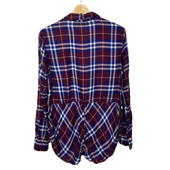 Lucky Brand Bungalow Red & Blue Plaid Button Down Flannel M - Picture 5 of 5